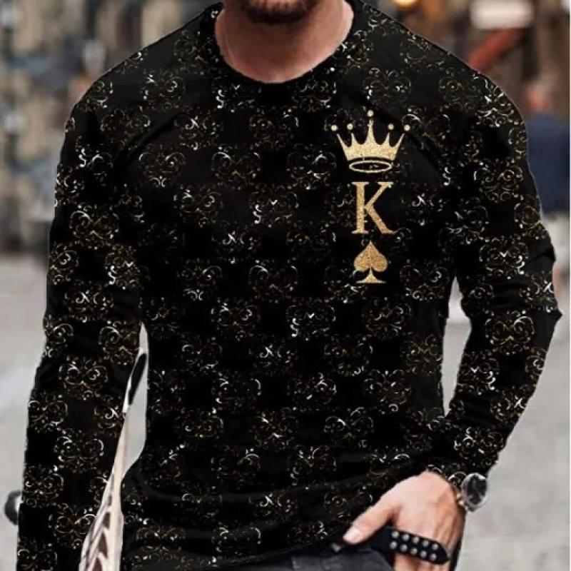 

Цветной абстрактный узор мужская уличная футболка с длинным рукавом весна и осень 3D-принт модные свободные мужские повседневные топы 3XL