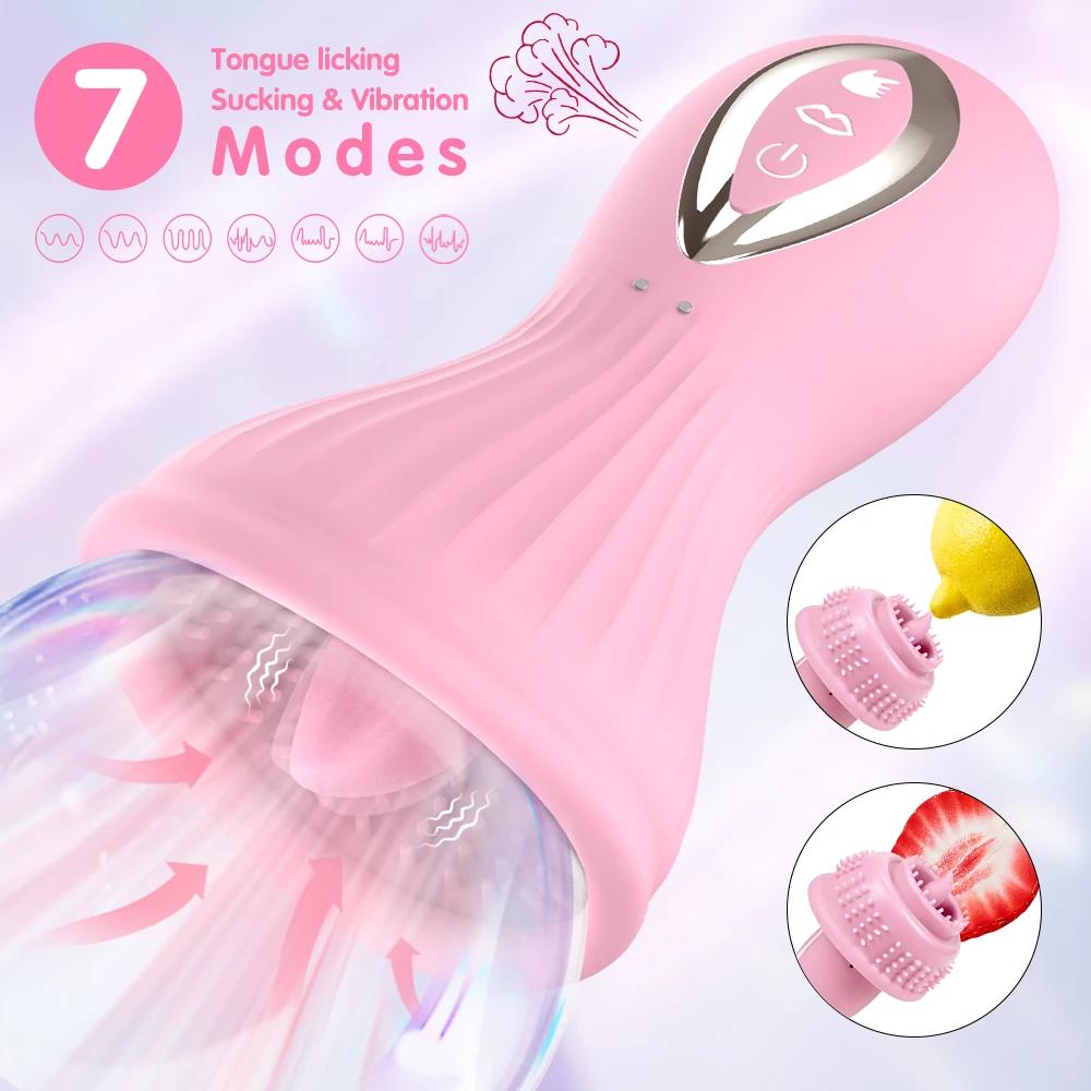 Nipple Sucking Vibrator Sex Toy Breast Clitoral Stimulator Tongue Vibration Clit Auto Sucker Orgasm Massager for Female Pleasure