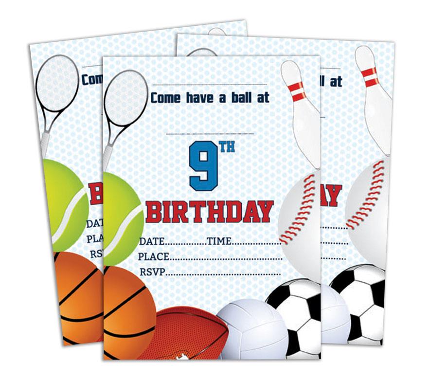 Darling Souvenir Blue Birthday Invitation Card 28 Pcs Fill or Write In Blank Invites Printable Party Supplies 5 X 7 Inches