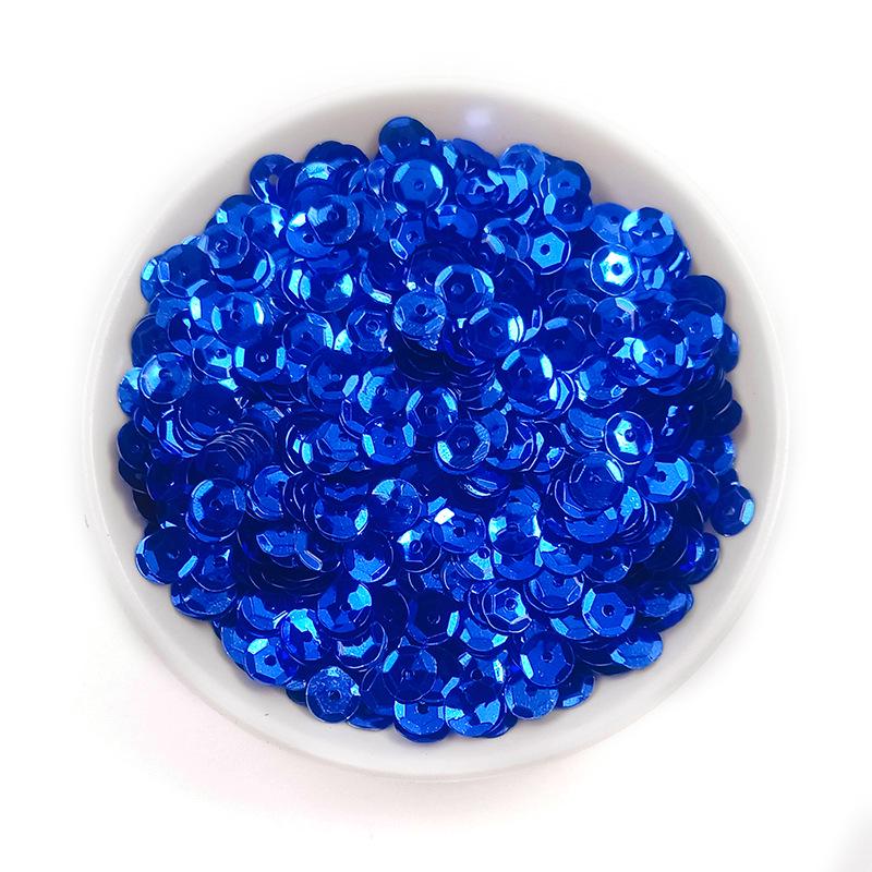 6MM Round Curved PVC Sequins with Middle Hole and Hexagonal Beads for Sewing