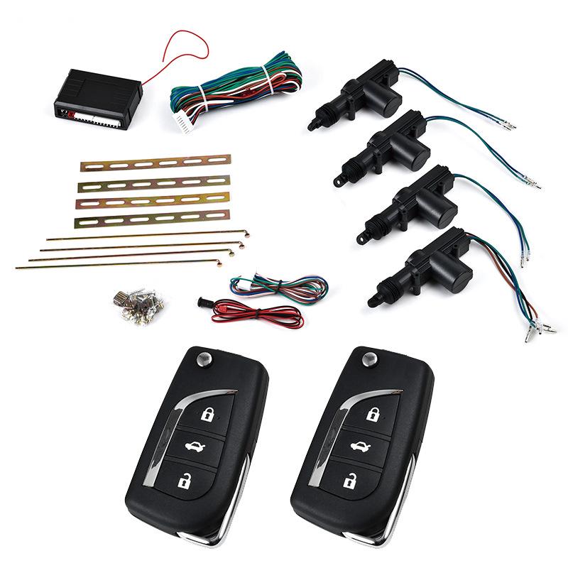 Închidere Centralizată cu Telecomandă Fără Cheie pentru Mașină 12V cu Control pe Trei Motoare și Lamă de Cheie Pliabilă