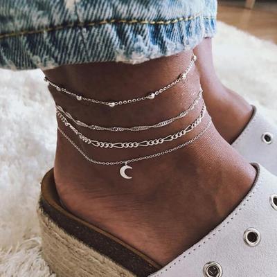 Stylish Charms Anklet Adjustable Silver Color Exquisite