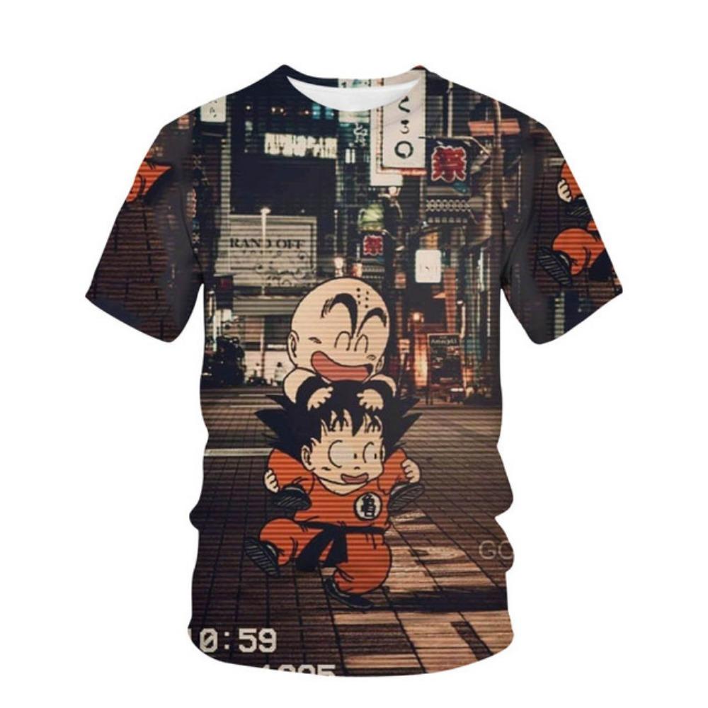 Herren 3D-gedruckt Cartoon Anime Dragon Ball Sommer Harajuku Goku Kleidung Super Saiya Kurzarm