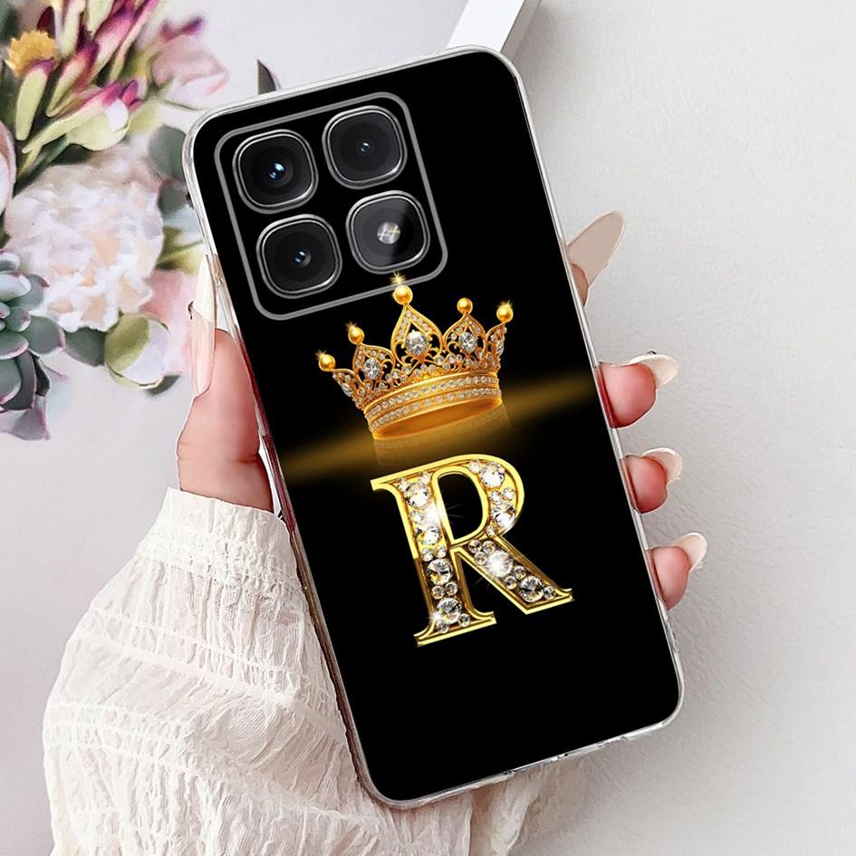 For Xiaomi 14T Pro 5G Case Luxury Crown Letters Soft Silicone Couple Phone Cover For Xiaomi 14T Mi14T 14TPro 2024 Protect Shells