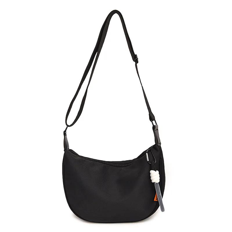 Solid Color Nyl Shoulder Bags for Women Fashi Hobos Crossbody Bag Ladies Casual Large Capacity Female Handbags Tote Purse