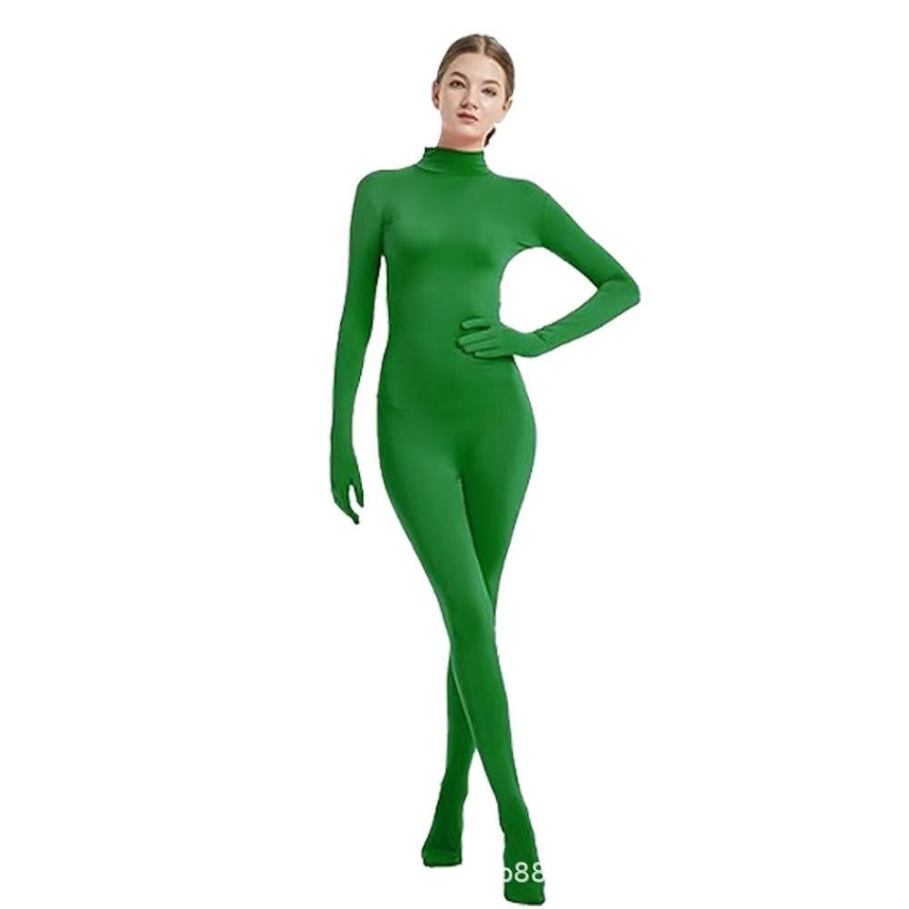 Women's Zentai Solid Color All-inclusive Face-showing Tight Onesie with Hands and Feet Stage Performance Clothes