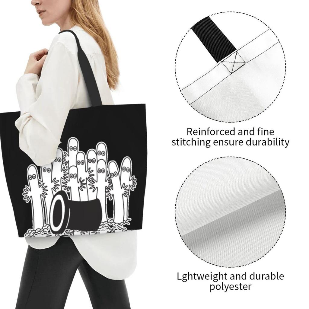 Hattifattener pattern body diaper shopping large capacity tote school makeup eco convenience store shopping durable 50cm wide x 40cm high x 15cm thick