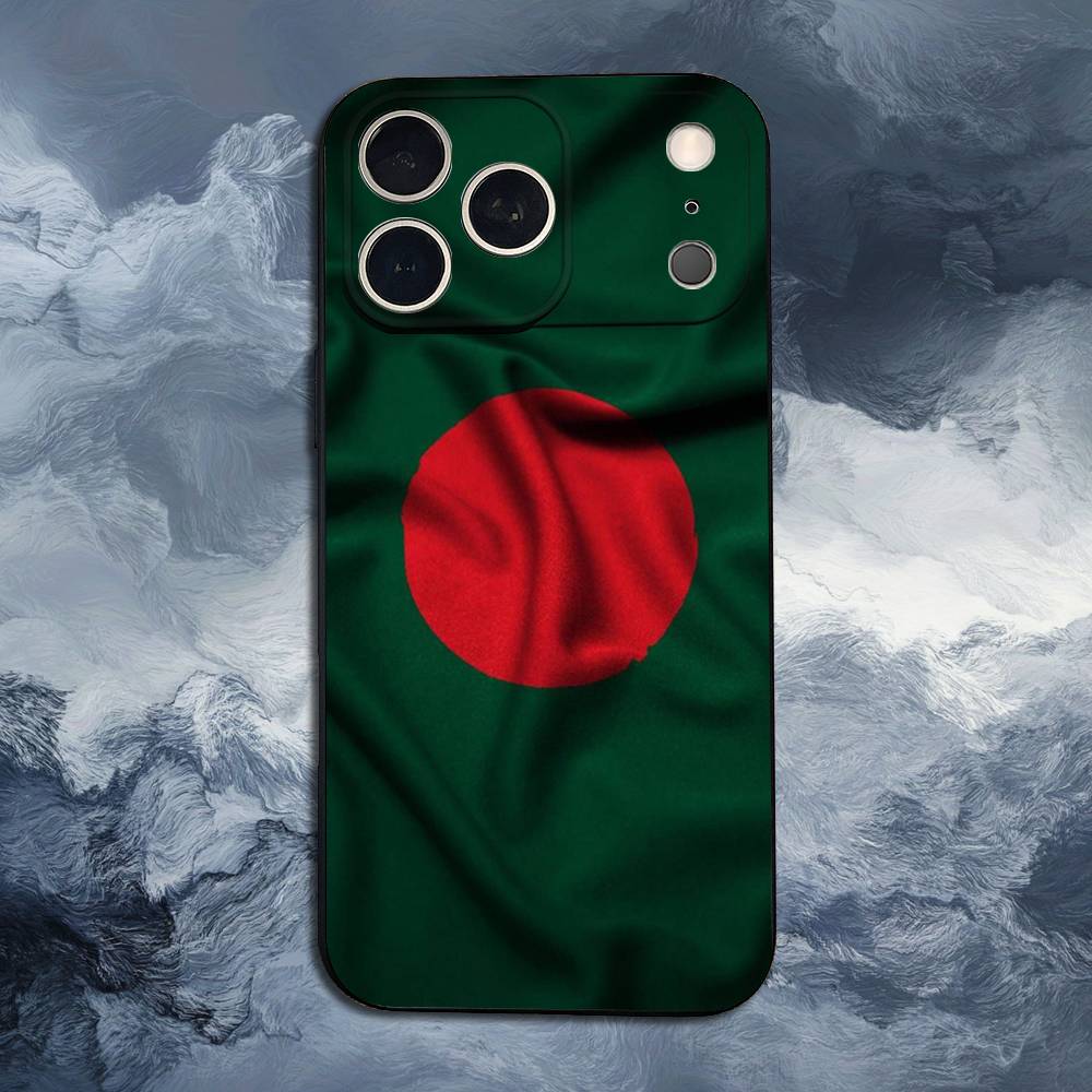 Bangladesh Flag For iPhone 13,17,11,12,16,14,15,Plus,Pro Max,XS,X,XR,SE,Mini,8,7,Soft Silicone Black Phone Case