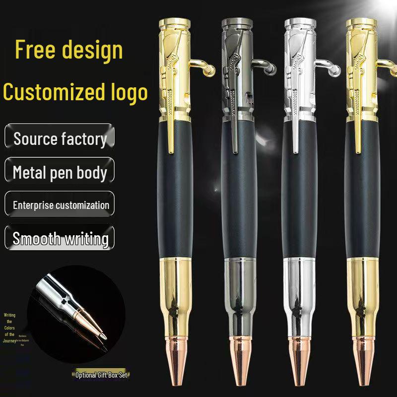 Creative Brass & Sandalwood Bolt Action Pen | Custom Laser Engraved Solid Wood Gift Ballpoint Pen