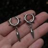 Gothic Y2K Spiked Ball Drop Earrings Grunge Aesthetic Morning Star Rivet Hoop Earrings For Women Men Punk Rock Jewelry
