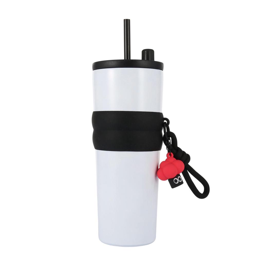 Car Ice Cooler Cup with Straw - 304 Stainless Steel Insulated, Large Capacity Household Water Cup  