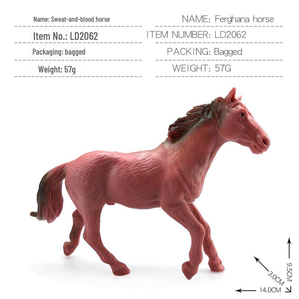Black Stallion Foal Simulation Animal Model - Wild Horse Cognitive Toy Ornament for Children