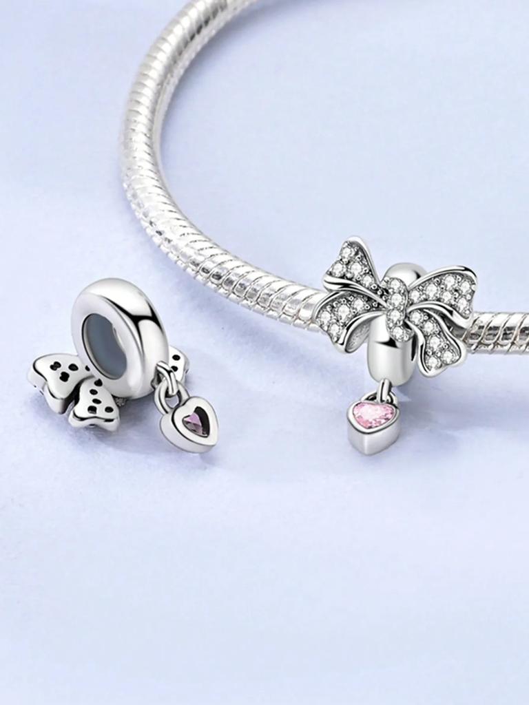 Charm Copper Colors Pink Flowers Bead For Original Bracelet Diy Beads Charms Jewellery Making Gift For Women Styfne