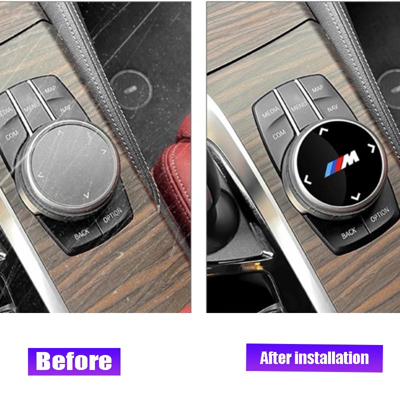 XGDY8 Car M logo Multimedia Button Cover Trim Knob Stickers For BMW M Power X1 X2 X3 X5 X4 X6 X7 G30 G20 G32 G11 G12 F40 F30 F20 F10