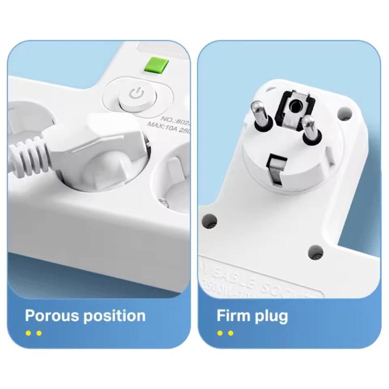 EU Power Strip - AC Sockets, USB & Type-C, 2 Versions Available, Individual Switches + Small Night Light