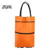 Commuter Shopping Cart for Students Foldable Bag with Wheels, Heavy-Duty Waterproof Oxford Cloth Grocery Cart, Compact Stroller City Living