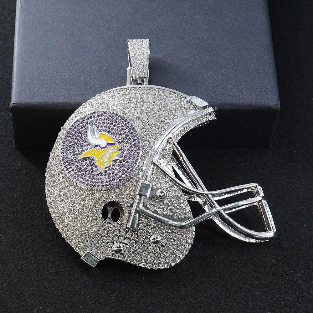 Minnesota Vikings Football Helmet Alloy Pendant Necklace
