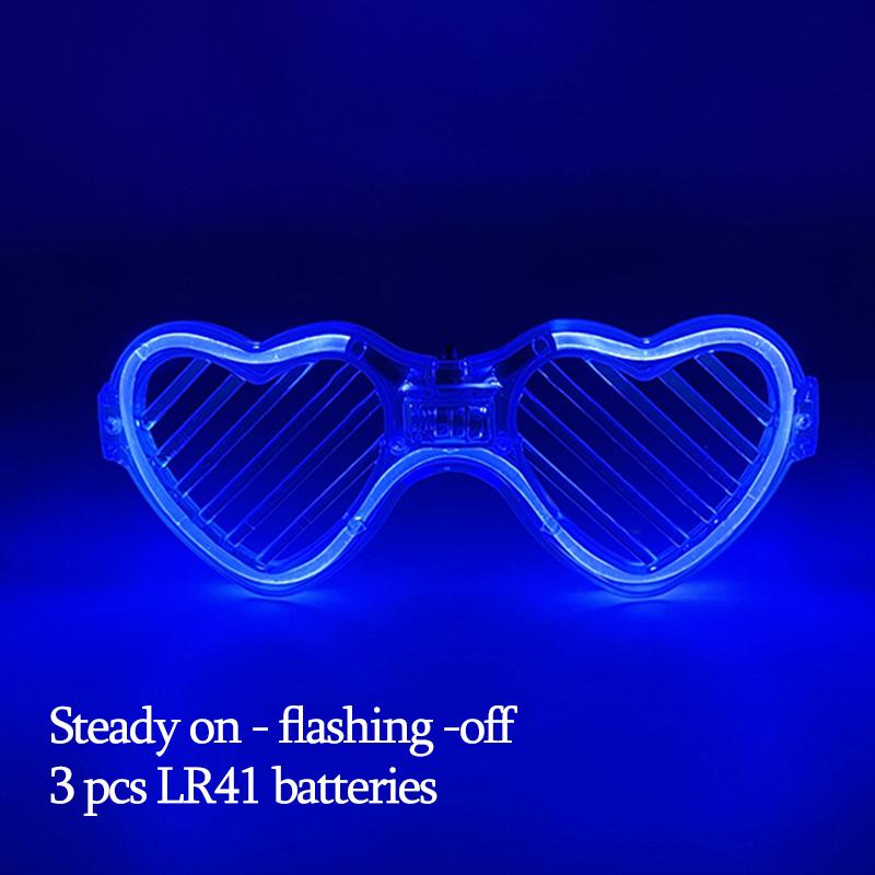 New Acrylic Luminous Glowing Cyberpunk Glasses LED Light Up Halloween Party Glasses Bar Club Props Neon Glasses Supplies