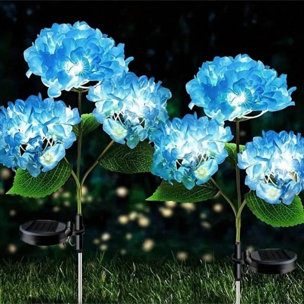 Solar LED Hydrangea Flower Garden Stake Light for Outdoor Decoration Solar Hydrangea Ground Stake Light