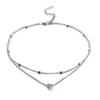 Multi Layers Heart Pendant Women Girl Clavicle Necklace Plating Alloy Adjustable Neck Decorative Jewelry