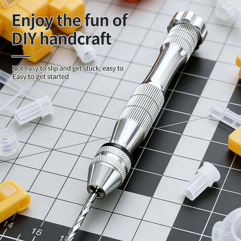 Aluminum Hand Twist Drill Kit Includes 10Pcs Carbon Steel Bits (0.8-3mm) For Model Making And DIY Projects