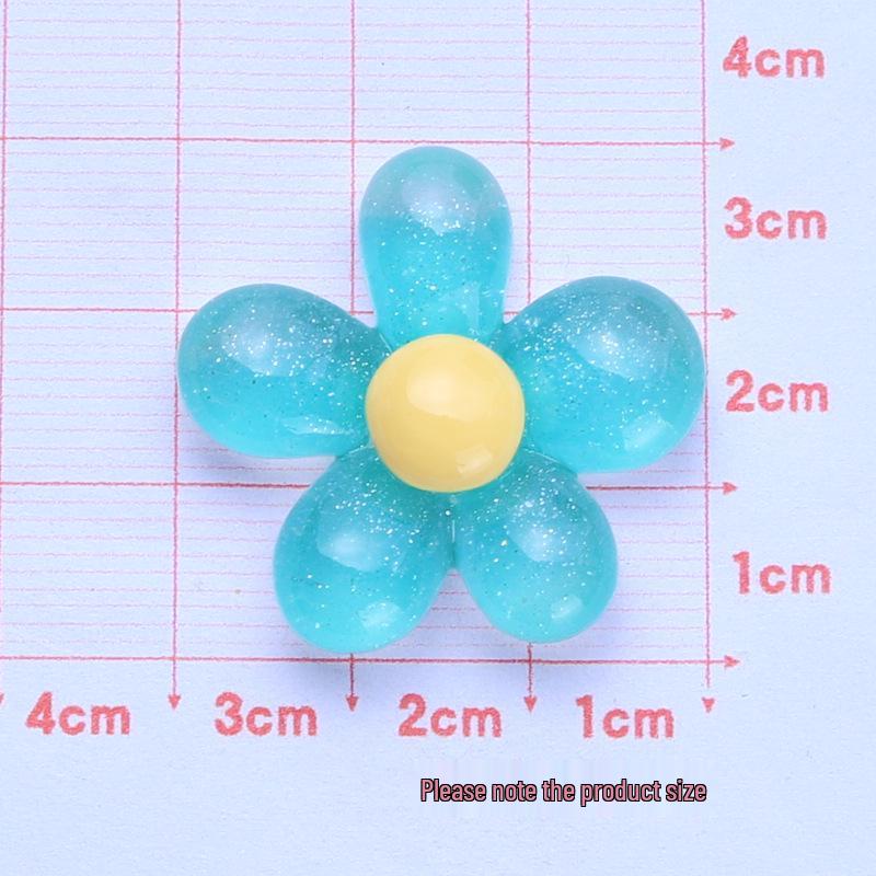 Ice-Clear Glitter Five-Petal Flower Medium DIY Jewelry Hair Clip Resin Kit