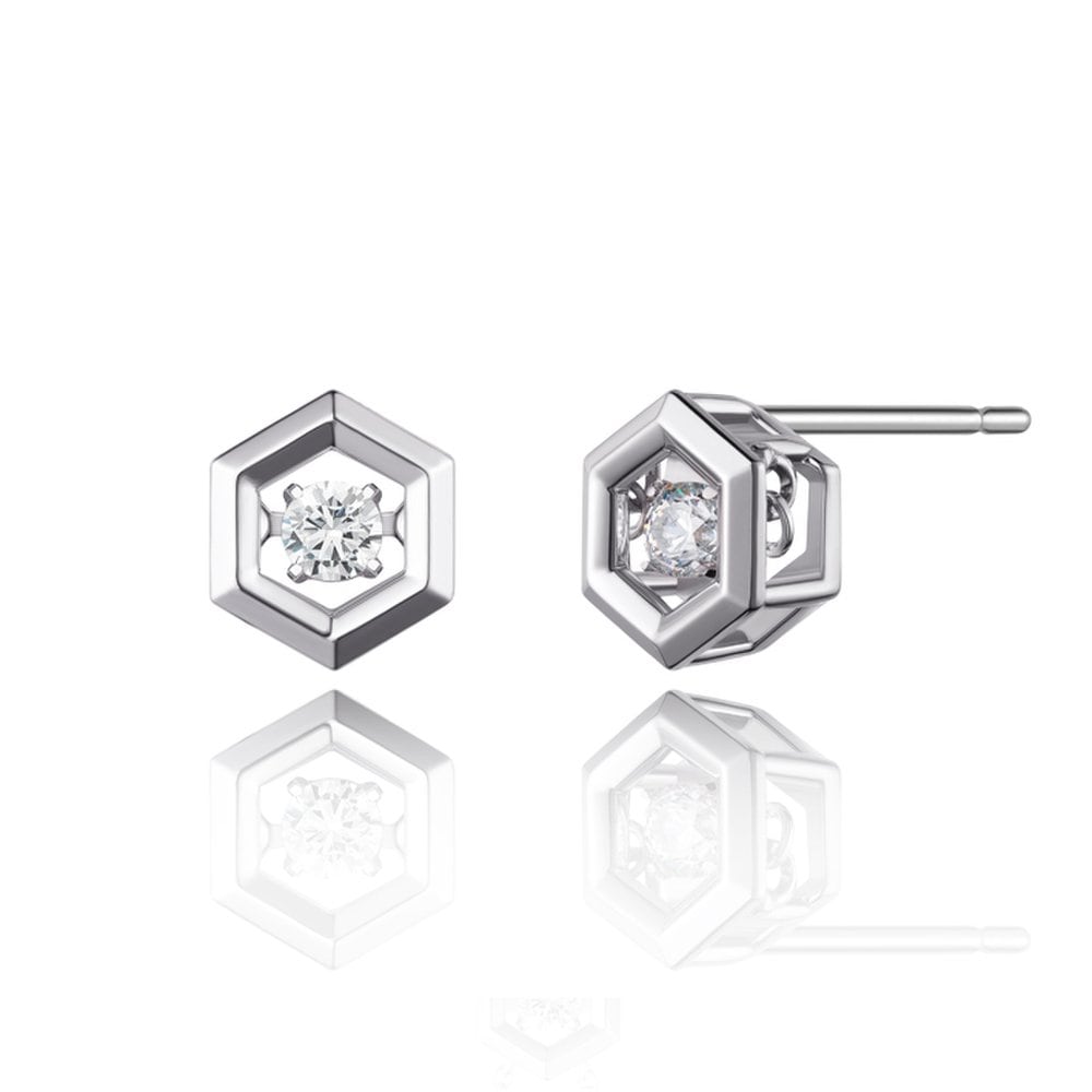 STONEHENGE Connection Silver Dancing Stone Earrings N0150