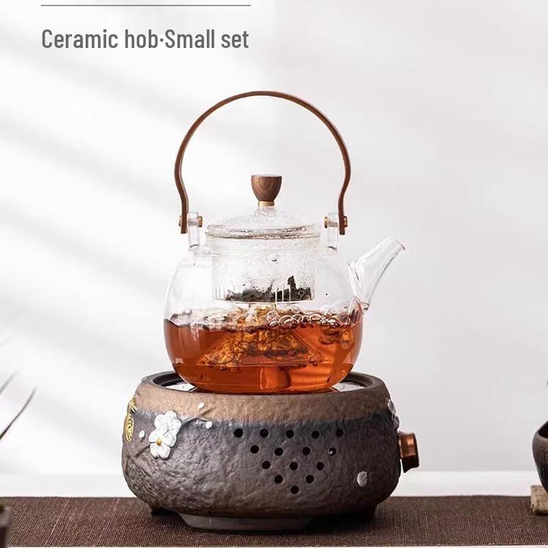 Hanyou Glass Japanese Teapot with Wooden Lid, 900ML