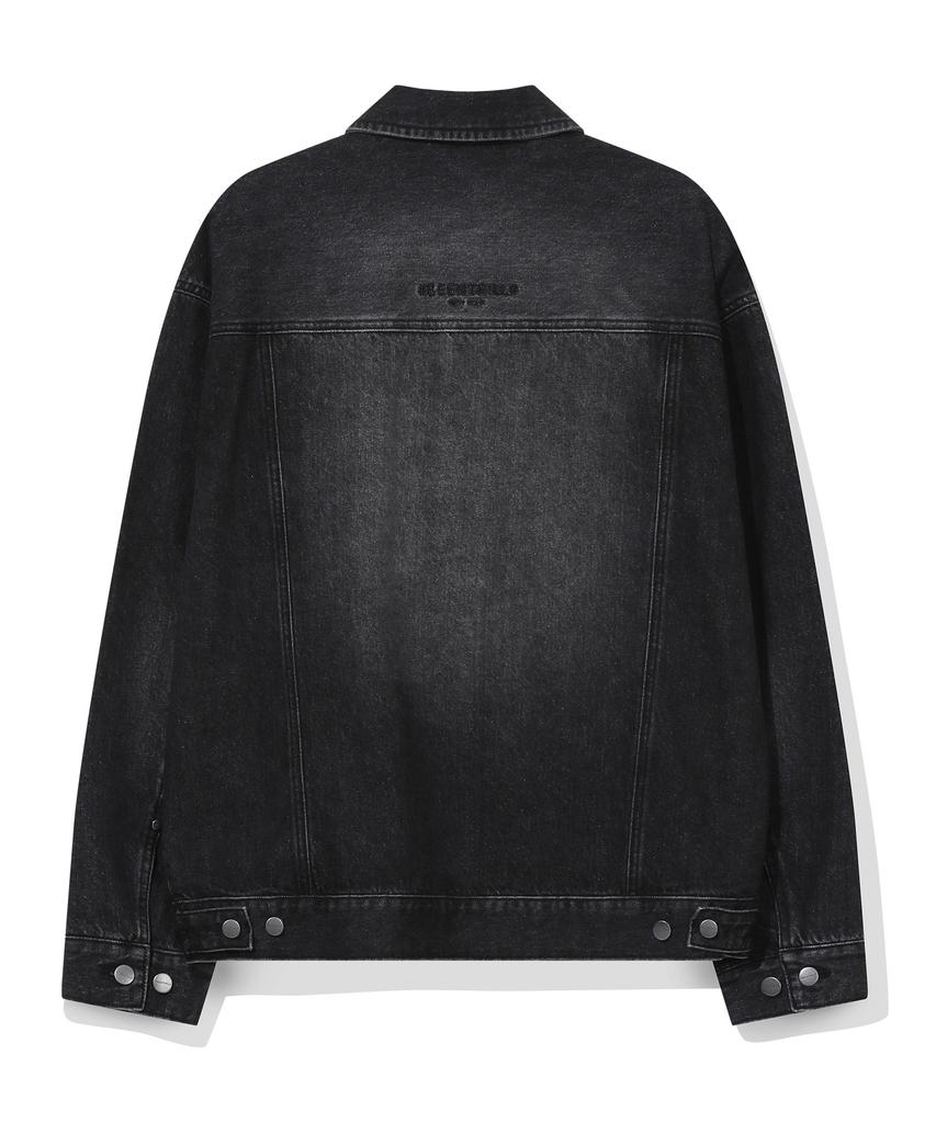 Beentrill Vintage Washed Denim Trucker Jacket (Black)