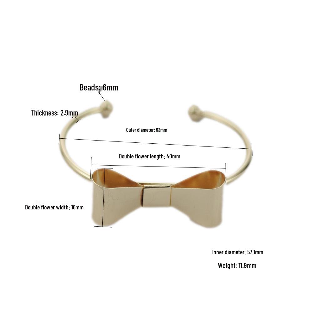 2024 Elegant Gold-Plated Bow Bead Adjustable Bracelet - Japanese Korean Style