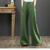 Vintage Dámské Elastický Pas Podnikání Ležérní Široké kalhoty Culottes Flare Dlouhé kalhoty