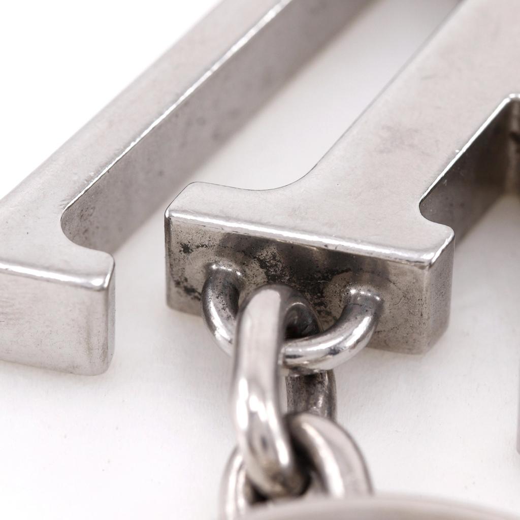 Louis Vuitton Portocre Key Ring M01192 LV Initials Silver Metallic Unisex Used