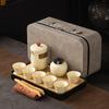 Ru Kiln Travel Tea Set Outdoor Kuaike Cup Drinking Tea Making Tea Cup Kung Fu Tea Set Teapot Business Gift Box