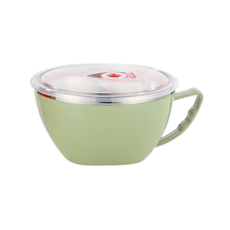 2pcs Stainless Steel Instant Noodle Bowl, Insulated Soup Bowl with Lid Handle, Fresh-keeping Lunch Box, Portable Fast Food Cup