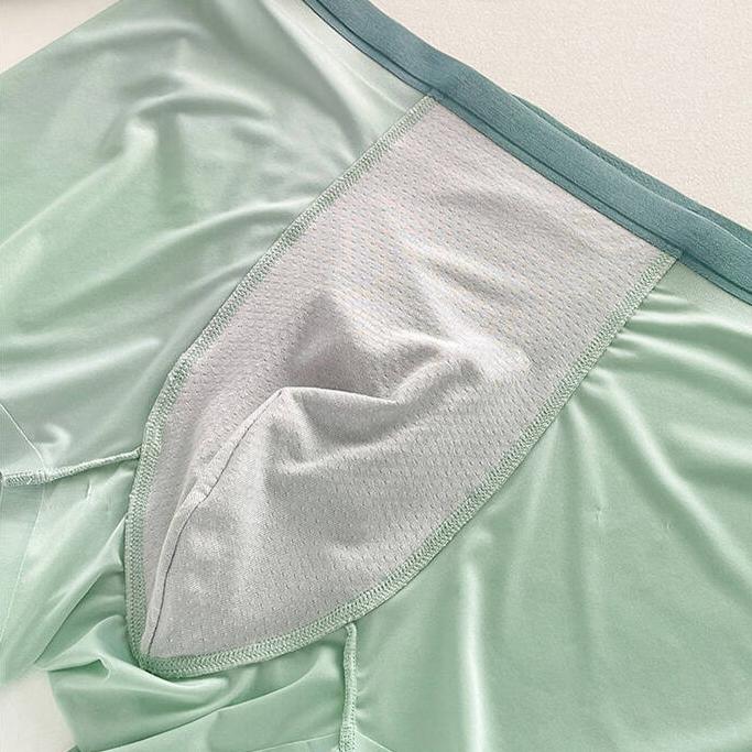 3pcs Men's Ice Silk Seamless Underwear Men's Ice Silk Summer Men's Boxer Shorts Mesh Breathable Boxer Brief