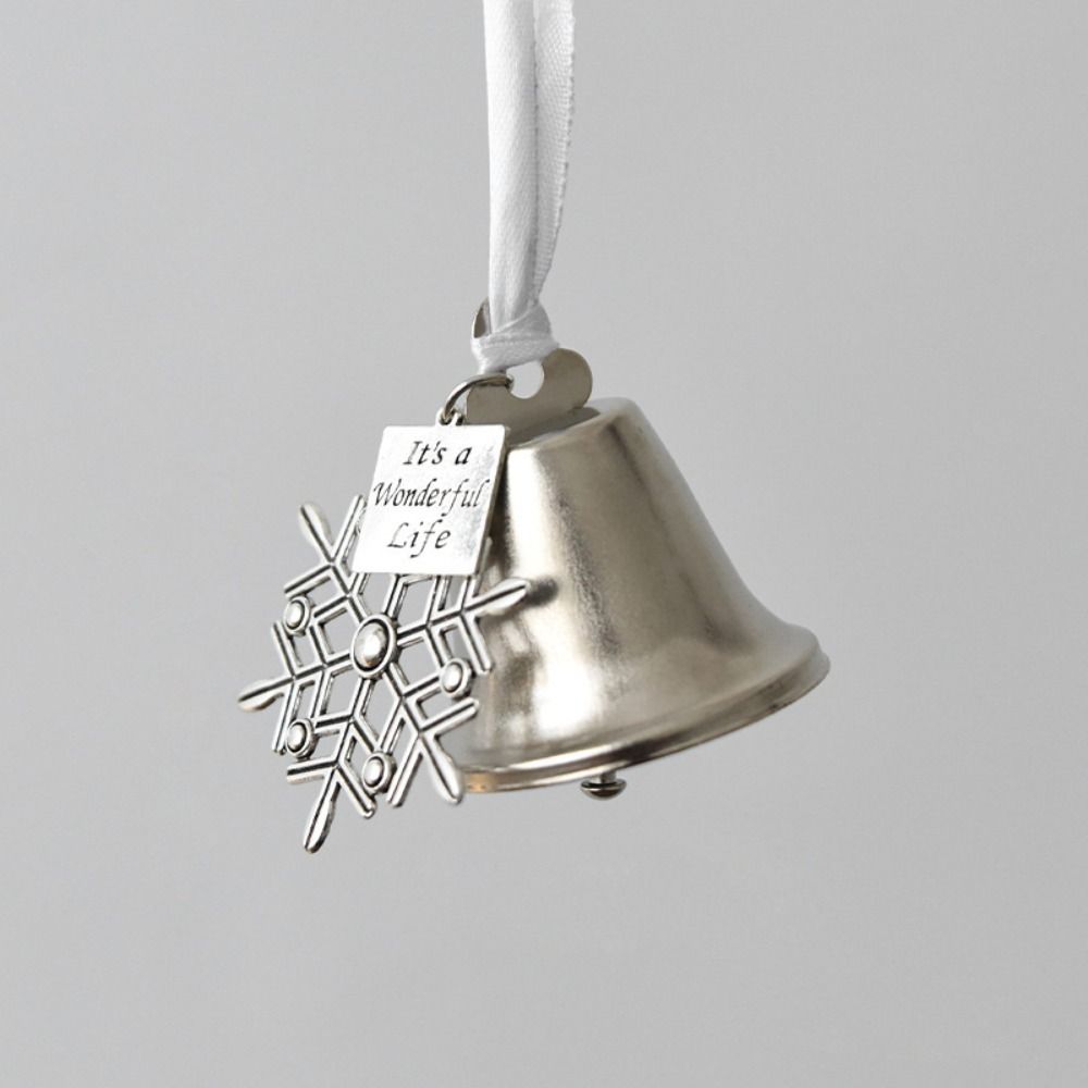Wonderful Silver Christmas Bell Ornament Iron with Ribbon Xmas Jingle Bells Holiday Decoration DIY Christmas Tree Pendant