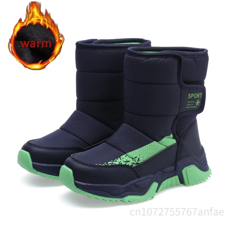 Winter Children Warm Snow Boots Waterproof Boys And Girls Non-Slip Sneakers Fashion Warm Kid's Ankle Boots Outdoor Hiking Shoes