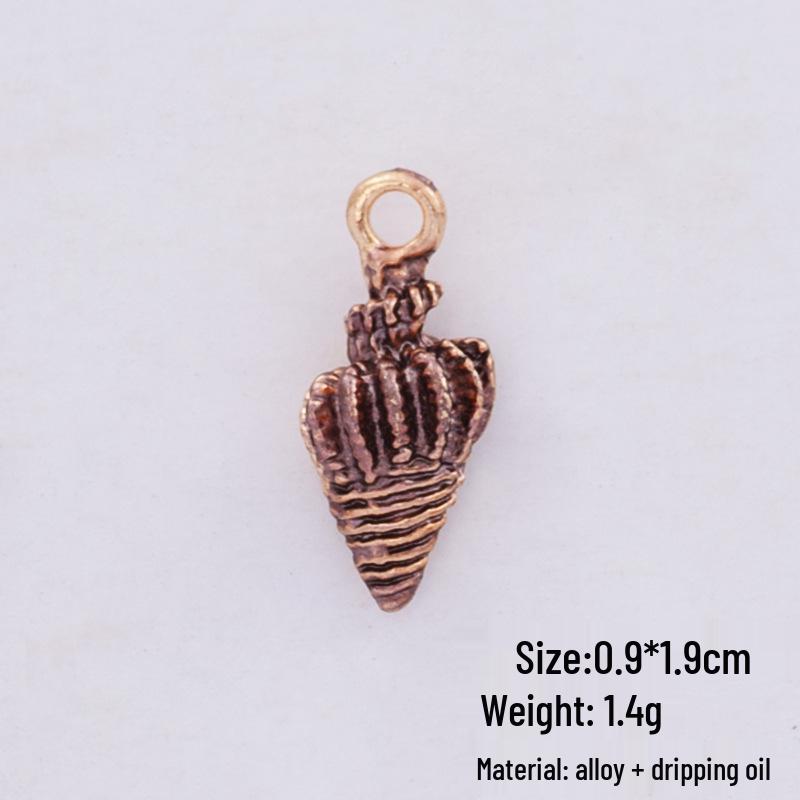 Korean Alloy Pearlescent Seashell & Starfish Pendant for DIY Jewelry Accessories