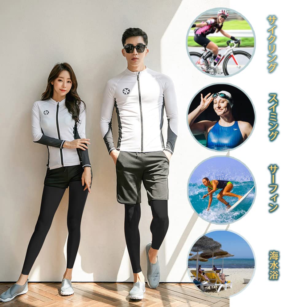 YFMAYI Women's Rash Guard Swimsuit, Fitness, UV Protection, Sweat-Wicking, Quick-Drying, Amphibious, 5-Piece Set