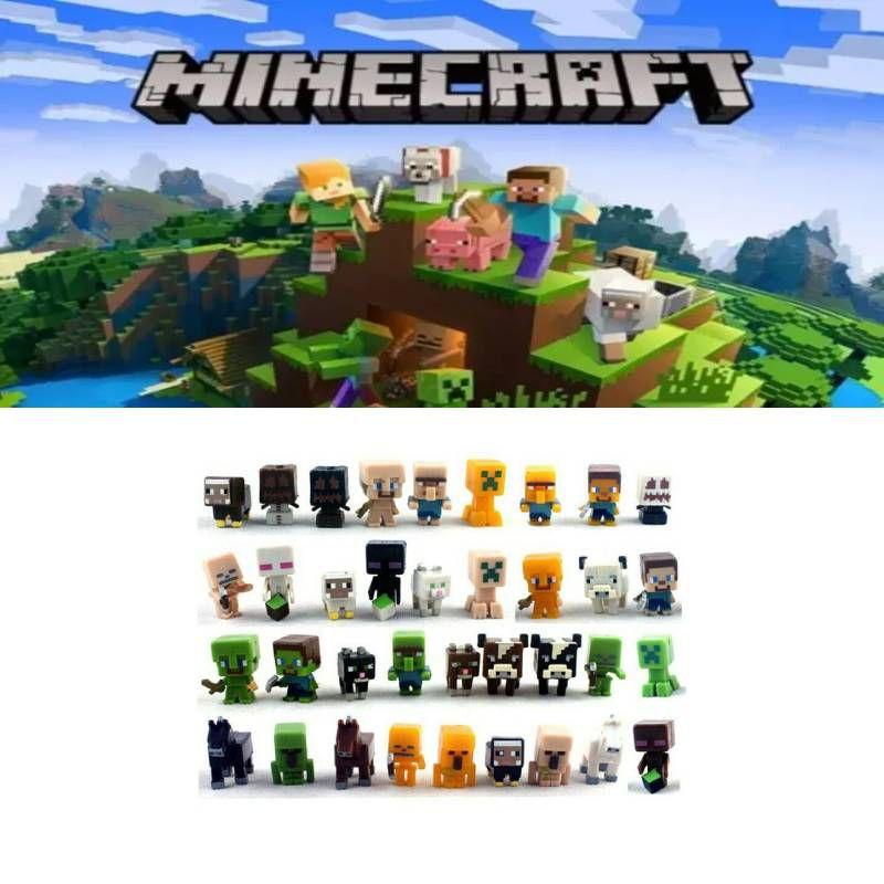 Minecraft 36-pack Mini Action Figures Set For Kids Steve Creeper Skeletons And More!