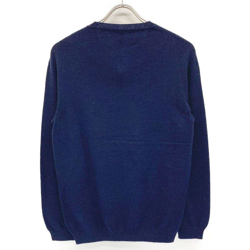 TOYOBOSHI Dark Blue KARIBA Cashmere100 09IT-EF0003 V-neck Knit Tops 2 NavyUsed