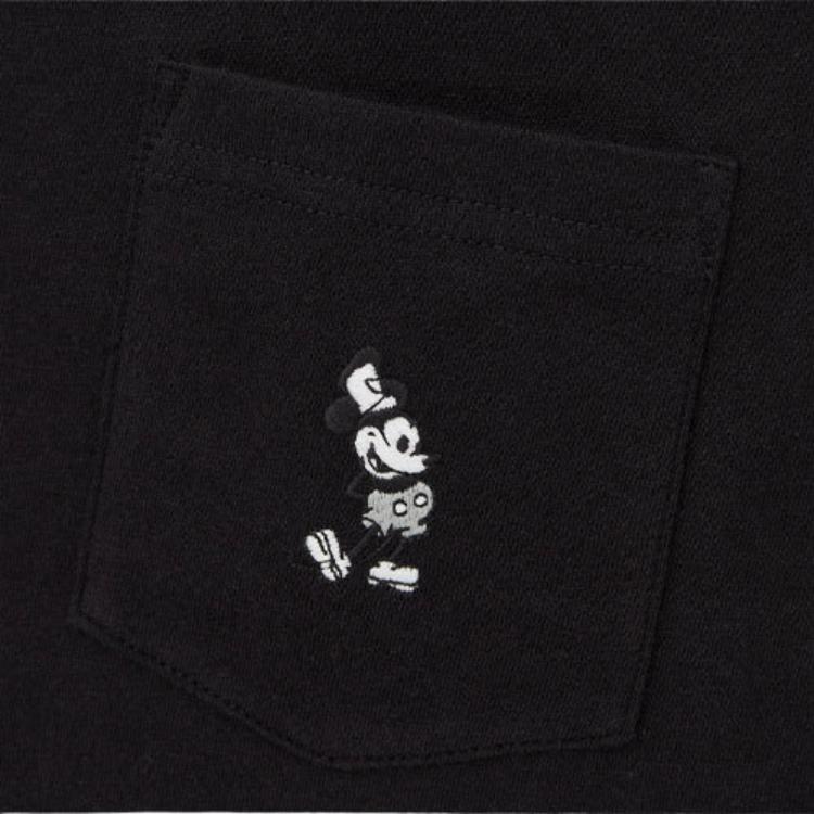 Uniqlo × Disney Mickey Mouse Embroidered Crew Neck T-Shirt Unisex Tops Black 438088-09
