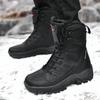 Fashion Men's New Lace Up Warm Plush Snow Boots Casual High Top Waterproof and Anti Slip Military Work Boots