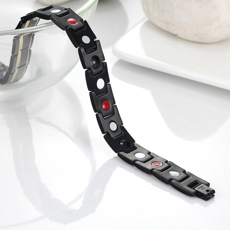 Healthy Titanium Steel Magnetotherapy Bracelet Men Jewelry Bio Energy Magnet Bracelets Bangle