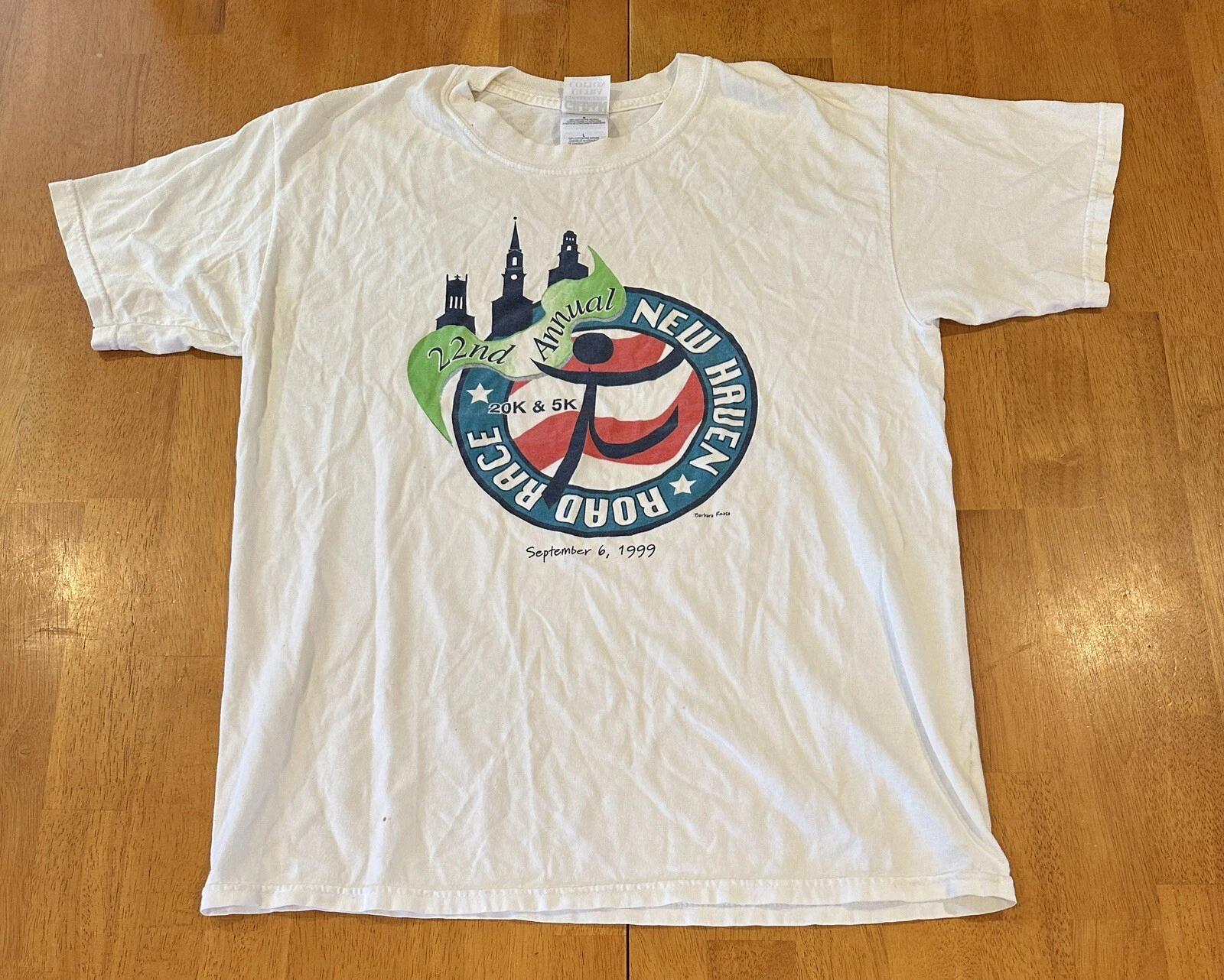Vintage 90s New Haven Connecticut Road Race T Shirt Large 1999 4XL