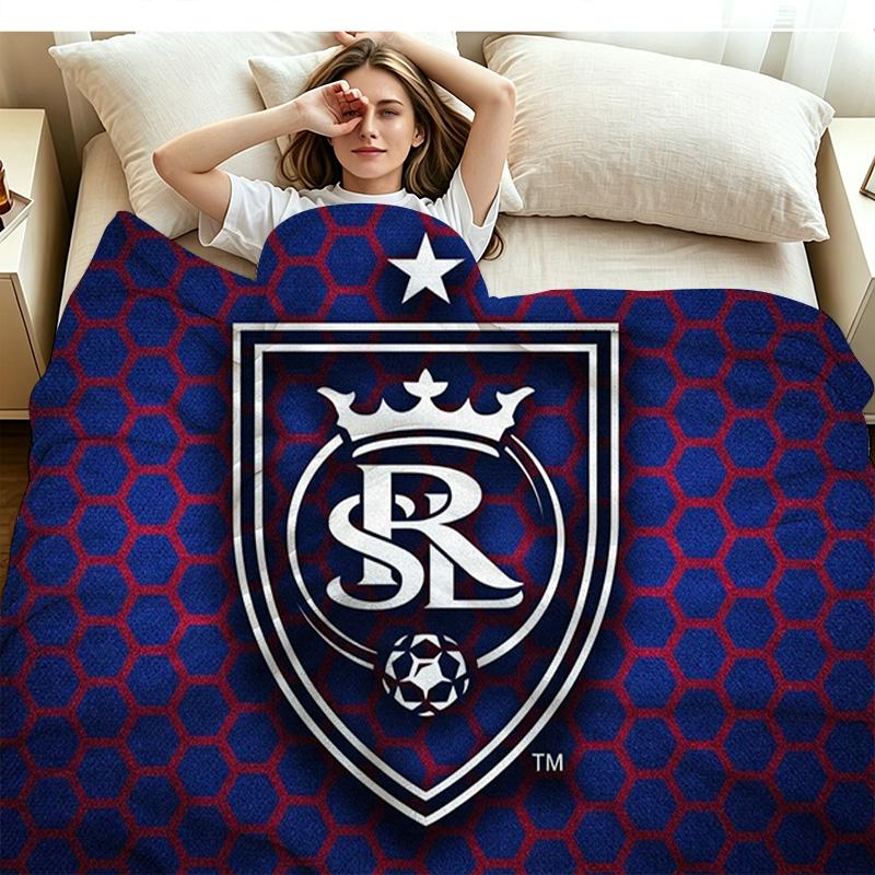 Real Salt Lake Print Flannel Blanket High Quality Warm Comfortable Cover for All Seasons Perfect for Gifts Home Decor