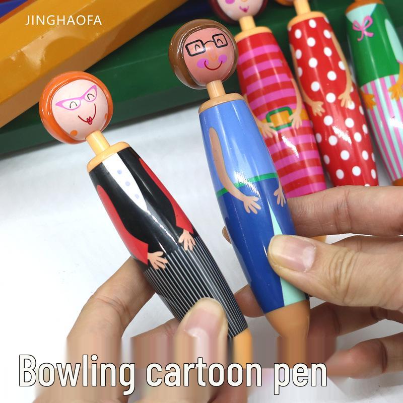 Cartoon Figure Press-Type Ballpoint Pen - Cute & Creative for Students
