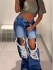 FR870404 European & American Classic Ripped Loose Fit Jeans