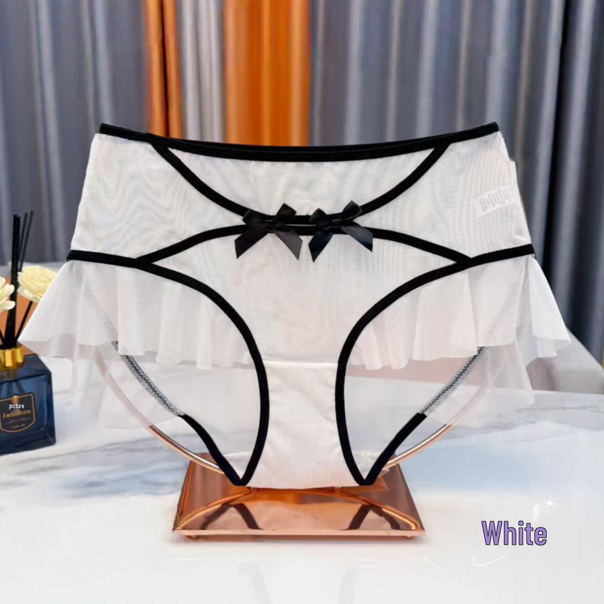 Весна 2026 Большие размеры Высокая талия Кружевная сетка Женские стринги Plus Size белый