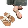 Soft leather version~ outer wear cover toe cool slippers women's ins wind bohemian with skirt flat bottom simple one-word slippers summer